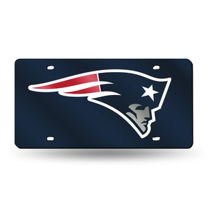 New England Patriots Navy  Laser Tag License Plate 