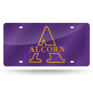 Alcorn State Braves Chrome Laser Tag License Plate 
