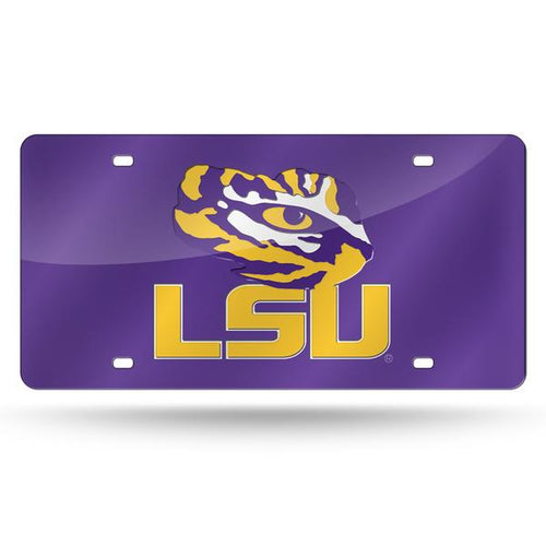 LSU Tigers Color Chrome Laser Tag License Plate