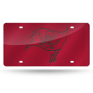 Tampa Bay Buccaneers Red Chrome Laser Tag License Plate