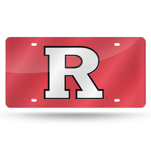 Rutgers Scarlet Knights Chrome Laser Tag License Plate 