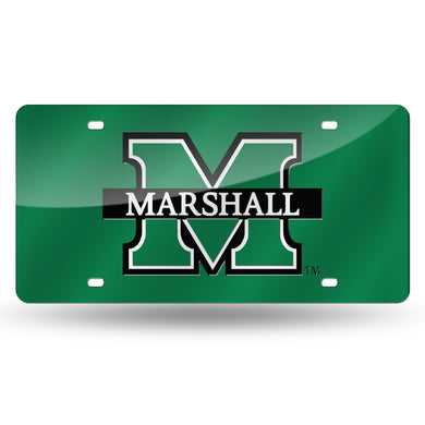 Marshall Thundering Herd Green Chrome Laser Tag License Plate 
