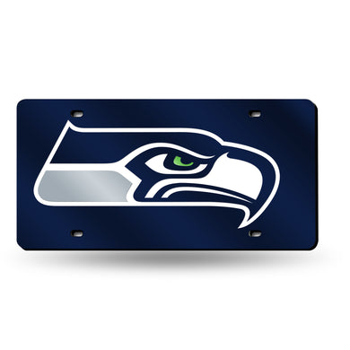 Seattle Seahawks Blue Chrome Laser Tag License Plate