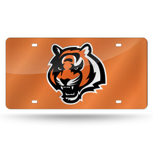 Cincinnati Bengals Orange Head Logo Laser Tag License Plate 