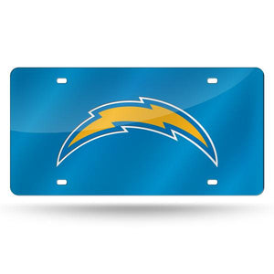Los Angeles Chargers Blue Chrome Laser Tag License Plate
