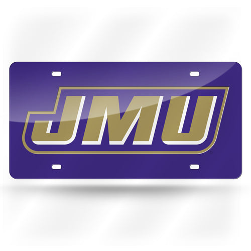 James Madison Dukes Chrome Laser Tag License Plate 