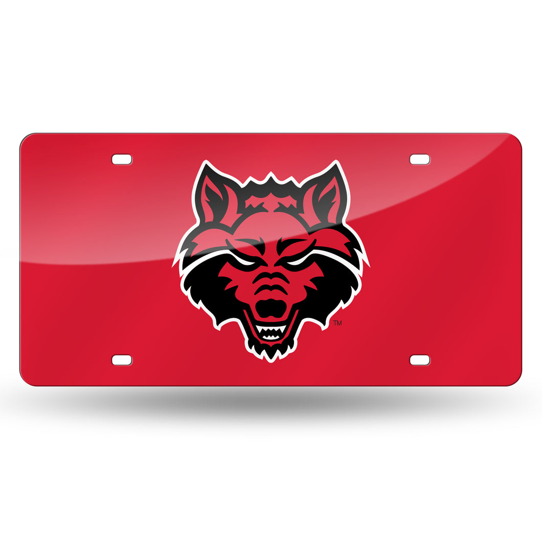 Arkansas State Red Wolves  Chrome Laser Tag License Plate 
