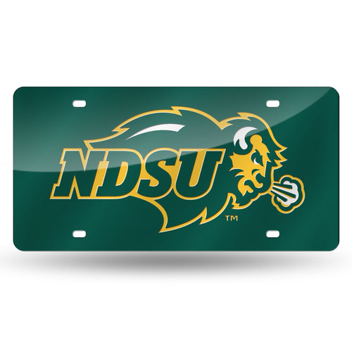 North Dakota State Bison Chrome Laser Tag License Plate 