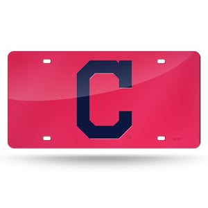 Cleveland Indians Red Chrome Laser Tag License Plate