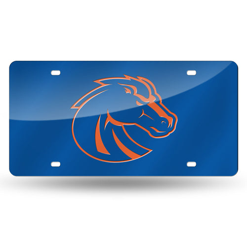 Boise State Broncos Blue Chrome Laser Tag License Plate 