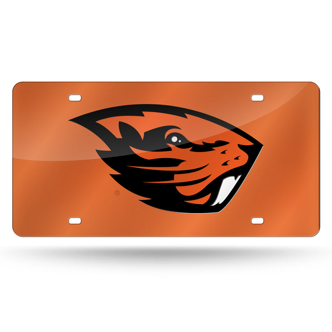 Oregon State Beavers Orange Chrome Laser Tag License Plate