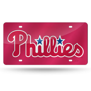 Philadelphia Phillies Red Chrome Laser Tag License Plate