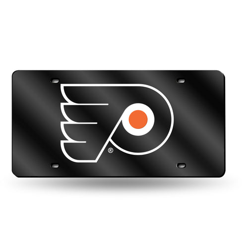 Philadelphia Flyers Black Chrome Laser Tag License Plate