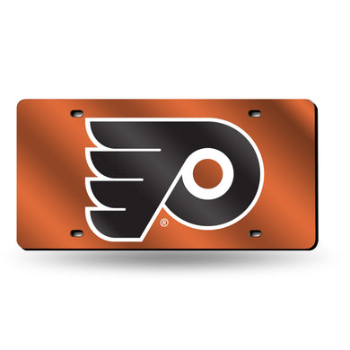 Philadelphia Flyers Orange Chrome Laser Tag License Plate