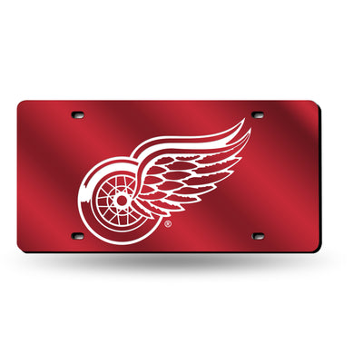 Detroit Red Wings Red Chrome Acrylic License Plate