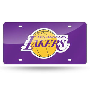 Los Angeles Lakers Purple Chrome Laser Tag License Plate