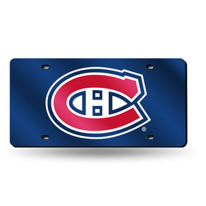 Montreal Canadiens Blue Chrome Laser Tag License Plate