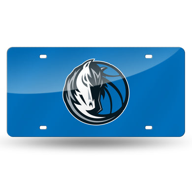 Dallas Mavericks Blue Chrome Acrylic License Plate