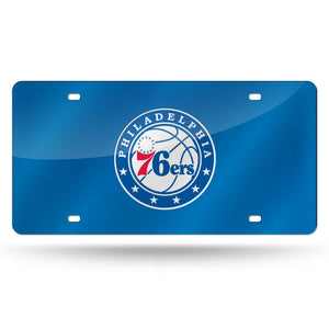 Philadelphia 76ers Blue Chrome Laser Tag License Plate 