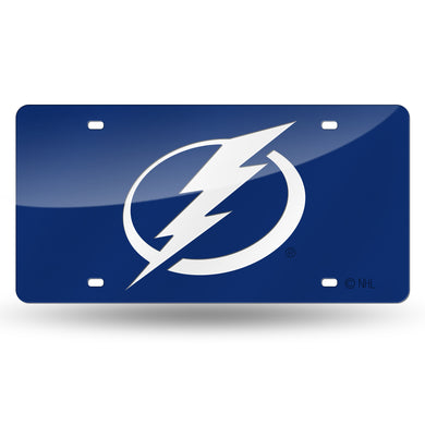 Tampa Bay Lightning Blue Chrome Laser Tag License Plate