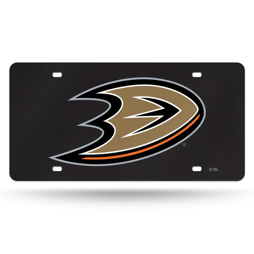 Anaheim Ducks Black Chrome Laser Tag License Plate