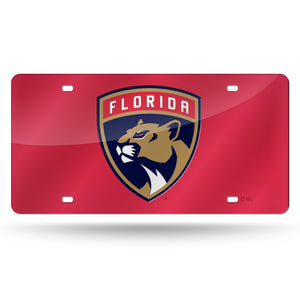 Florida Panthers Red Chrome Laser Tag License Plate