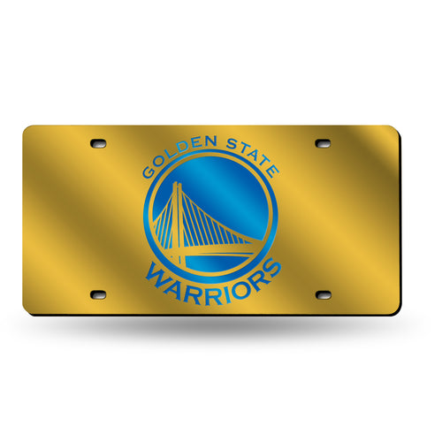 Golden State Warriors Yellow Chrome Laser Tag License Plate 