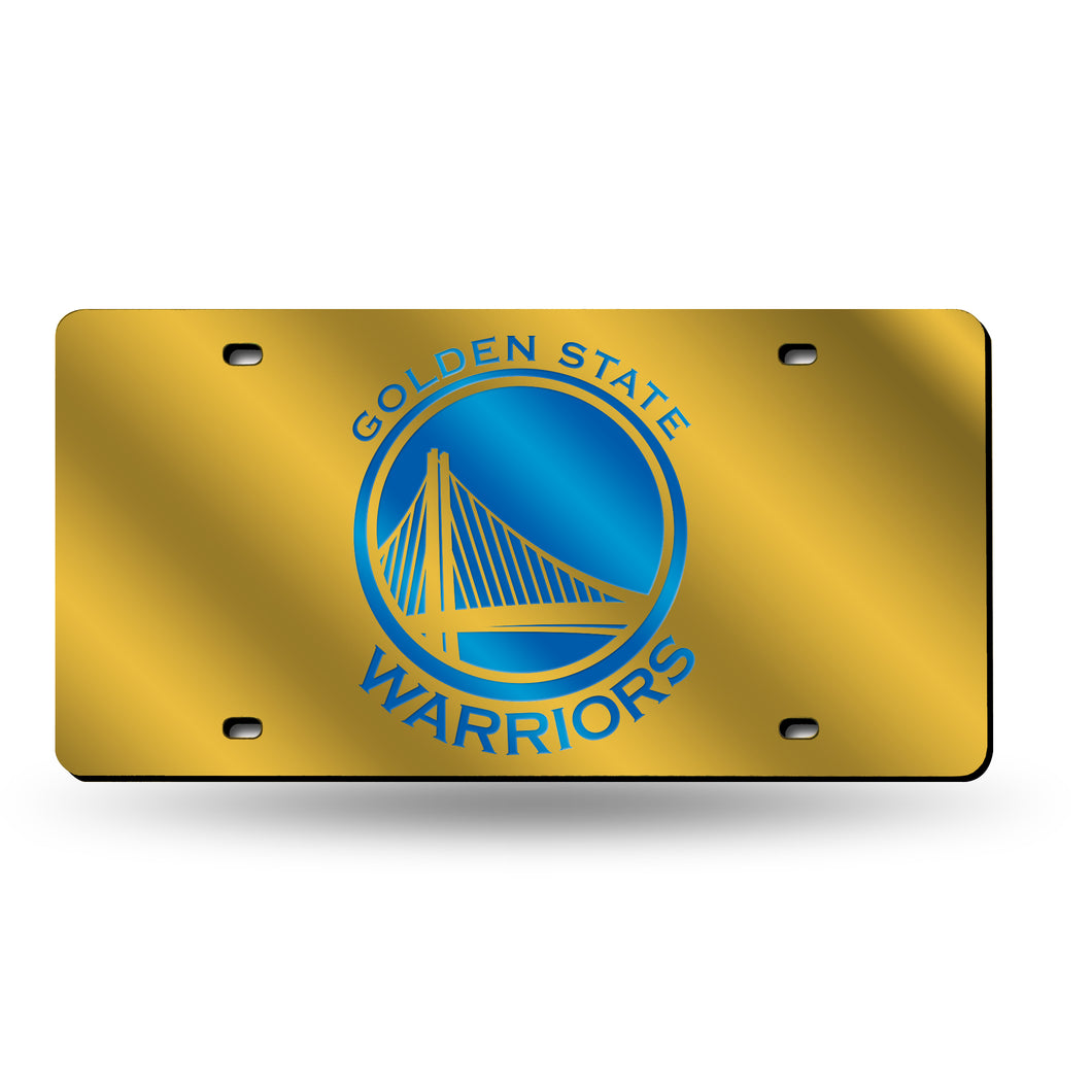 Golden State Warriors Yellow Chrome Laser Tag License Plate 