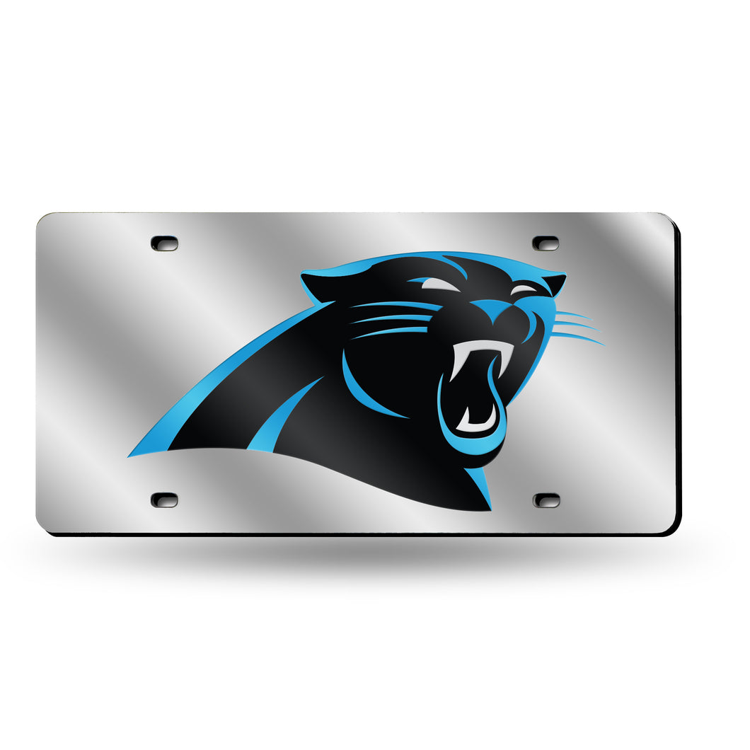 Carolina Panthers Silver Laser Tag License Plate 