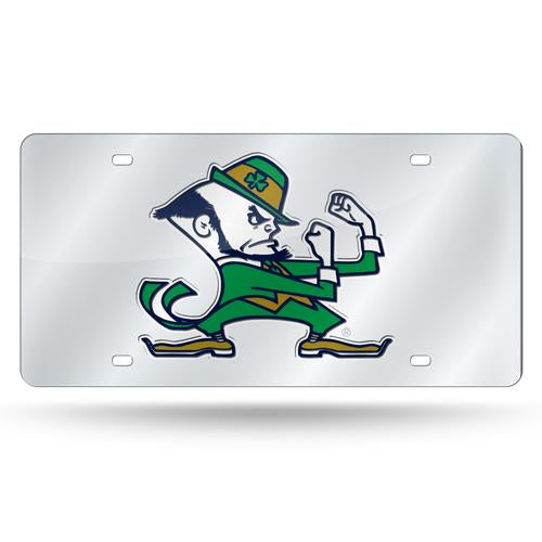 Notre Dame Fighting Irish Leprechaun Chrome Laser Tag License Plate