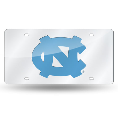 North Carolina Tar Heels Silver Laser Tag License Plate 