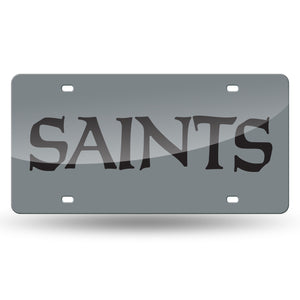 New Orleans Saints Wordmark Silver Laser Tag License Plate 