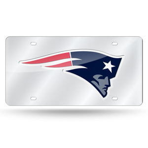 New England Patriots Silver Laser Tag License Plate 