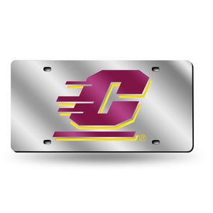 Central Michigan Chippewas Silver Laser Tag License Plate 
