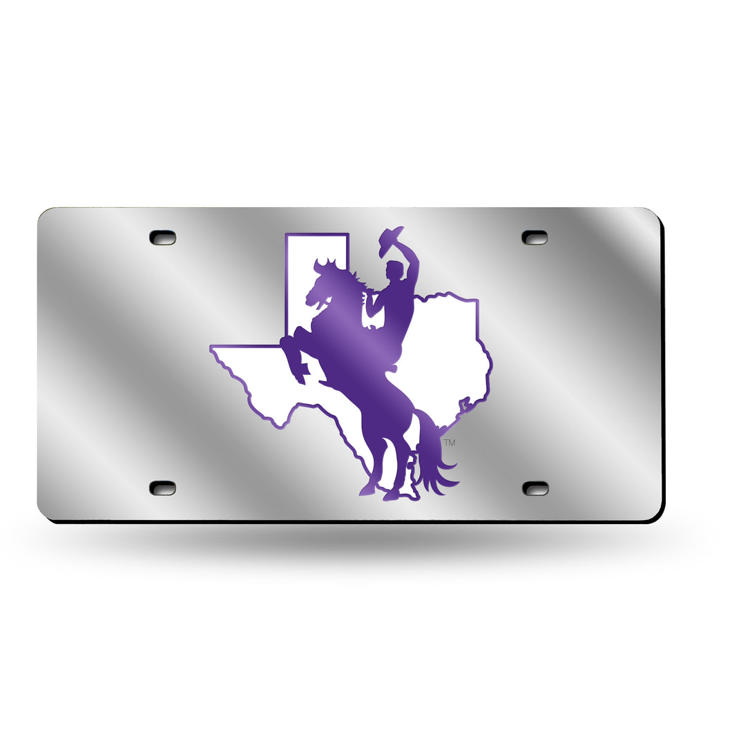 Tarleton State Texans Chrome Laser Tag License Plate