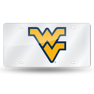 West Virginia Mountaineers Chrome Laser Tag License Plate