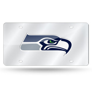 Seattle Seahawks Silver Laser Tag License Plate 