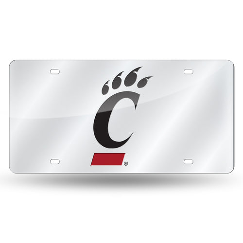 Cincinnati Bearcats Silver Laser Tag License Plate 