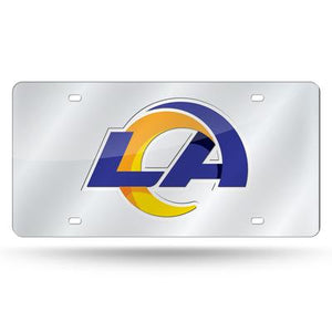 Los Angeles Rams Chrome Laser Tag License Plate
