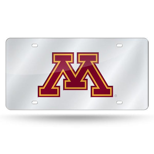 Minnesota Golden Gophers Silver Laser Tag License Plate