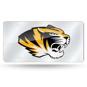 Missouri Tigers Silver Laser Tag License Plate 