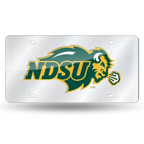 North Dakota State Bison Chrome Laser Tag License Plate
