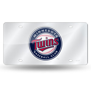 Minnesota Twins Silver Chrome Laser Tag License Plate