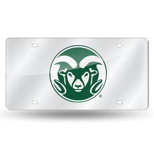 Colorado State Rams Chrome Laser Tag License Plate