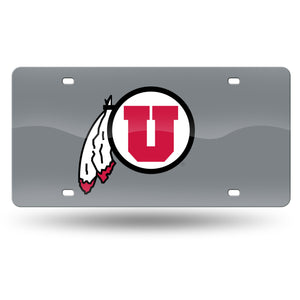 Utah Utes Chrome Laser Tag License Plate 