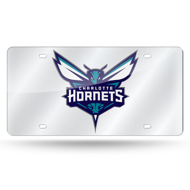 Charlotte Hornets Chrome Laser Tag License Plate