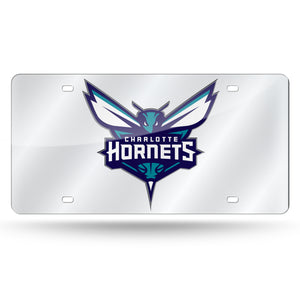 Charlotte Hornets Chrome Laser Tag License Plate