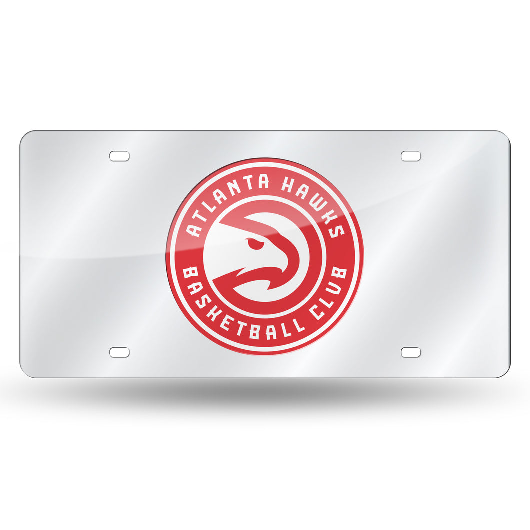Atlanta Hawks Chrome Laser Tag License Plate