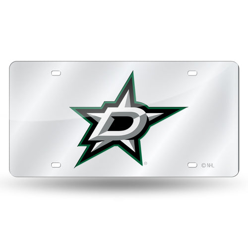 Dallas Stars Silver Chrome Laser Tag License Plate