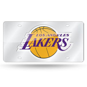 Los Angeles Lakers Chrome Laser Tag License Plate